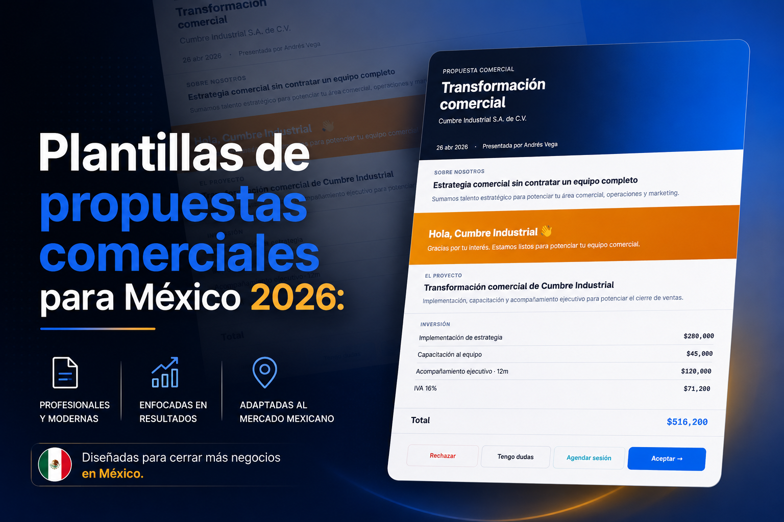 Plantillas de propuestas comerciales para México 2026: estructura, ejemplos y lo que sí funciona